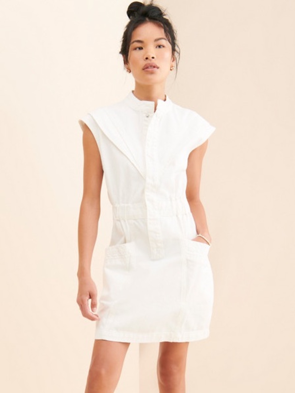 White Denim Moto Dress